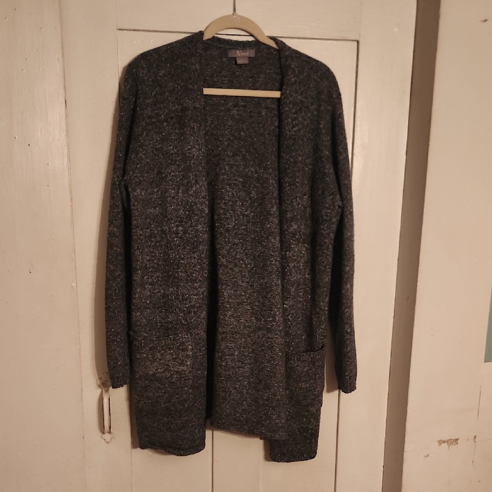 Natural Reflections Charcoal Open Front Cardigan